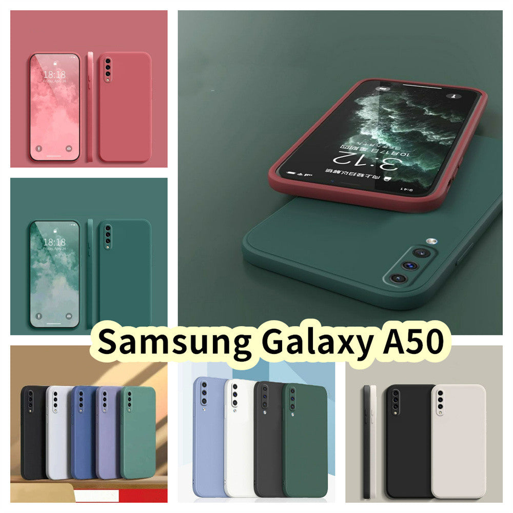 For Samsung Galaxy A50 Cover Drop and wear resistant Silicone Full Case Classic Simple Solid Color Phone Case Cover