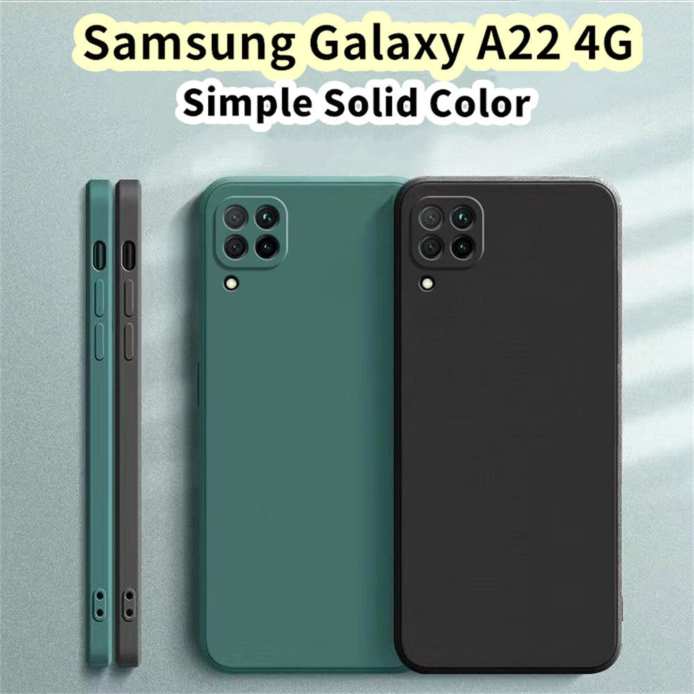 For Samsung Galaxy A22 4G Cover Drop and wear resistant Silicone Full Case Classic Simple Solid Color Phone Case Cover