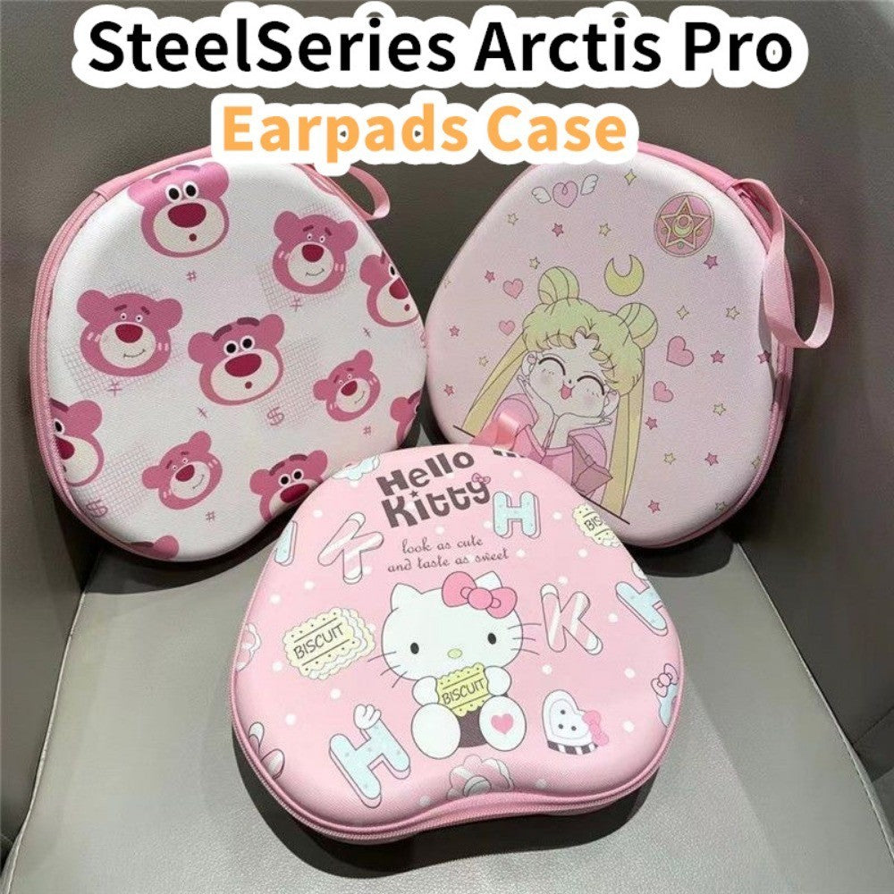 For SteelSeries Arctis Pro Headphone Case Cartoon Creative Patterns Headset Earpads Storage Bag Casing Box