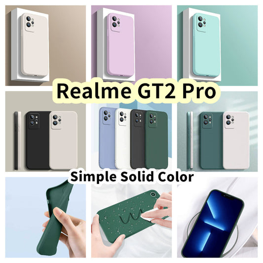 For Realme GT2 Pro Cover Drop and wear resistant Silicone Full Case Classic Simple Solid Color Phone Case Cover