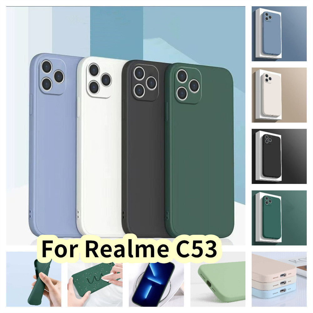 For Realme C53 Cover Drop and wear resistant Silicone Full Case Classic Simple Solid Color Phone Case Cover