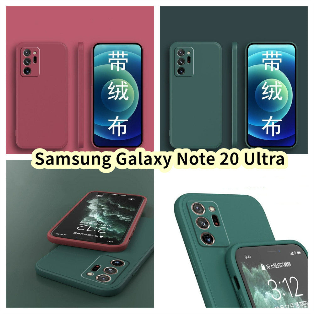 For Samsung Galaxy Note 20 Ultra Cover Drop and wear resistant Silicone Full Case Classic Simple Solid Color Phone Case Cover