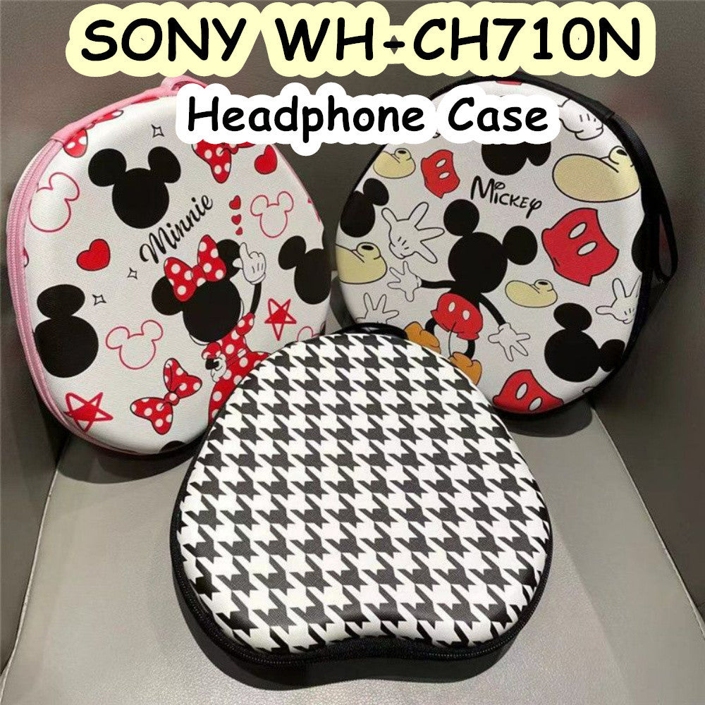For SONY WH-CH710N Headphone Case Cartoon Creative Patterns Headset Earpads Storage Bag Casing Box