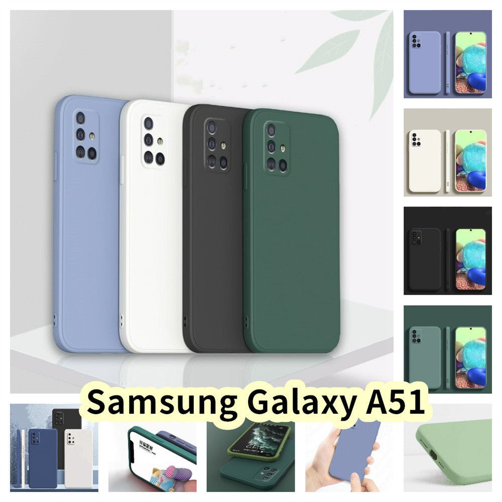 For Samsung Galaxy A51 Cover Drop and wear resistant Silicone Full Case Classic Simple Solid Color Phone Case Cover