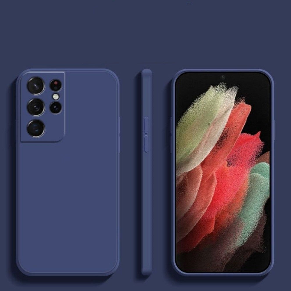 For Samsung Galaxy S21 Ultra Cover Drop and wear resistant Silicone Full Case Classic Simple Solid Color Phone Case Cover