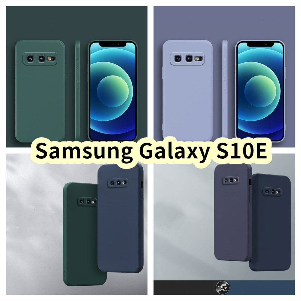 For Samsung Galaxy S10E Cover Drop and wear resistant Silicone Full Case Classic Simple Solid Color Phone Case Cover