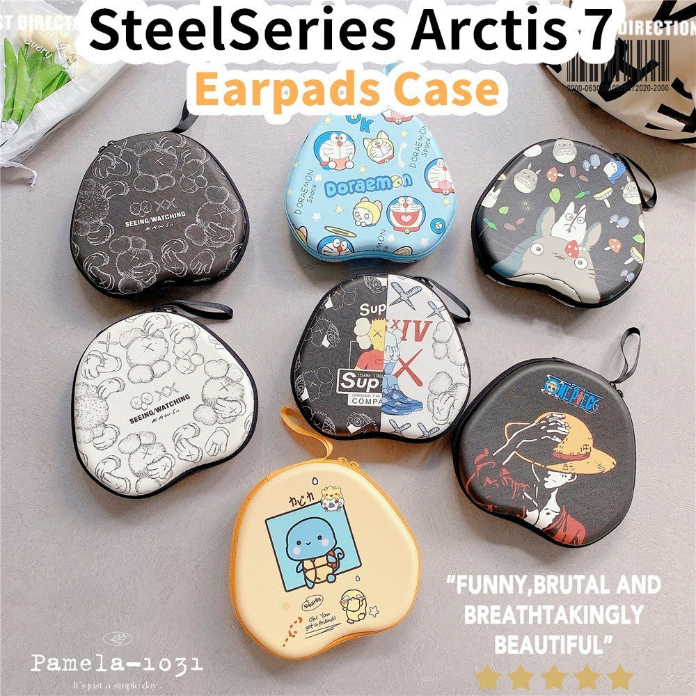 For SteelSeries Arctis 7 Headphone Case Cartoon Creative Patterns Headset Earpads Storage Bag Casing Box
