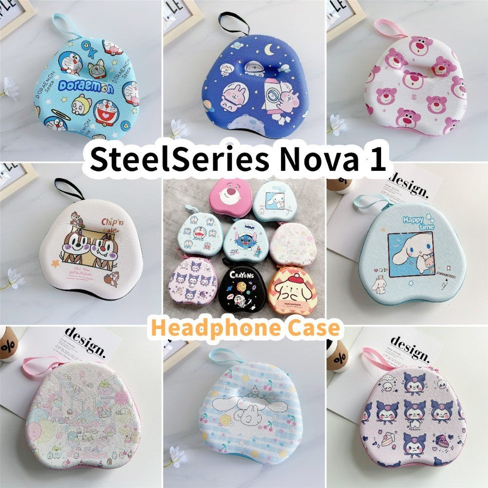 For SteelSeries Nova 1 Headphone Case Cartoon Creative Patterns Headset Earpads Storage Bag Casing Box