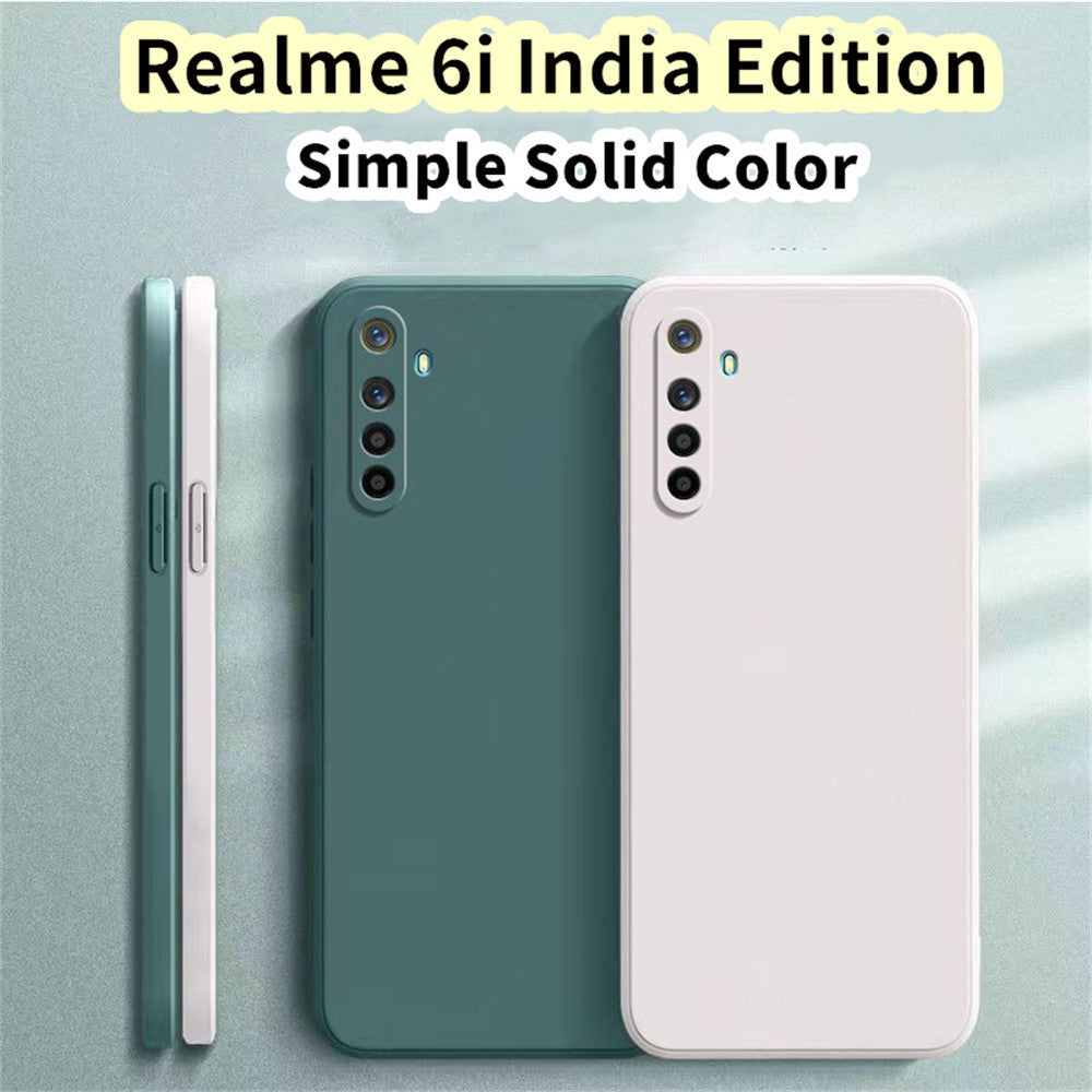 For Realme 6i Cover Drop and wear resistant Silicone Full Case Classic Simple Solid Color Phone Case Cover