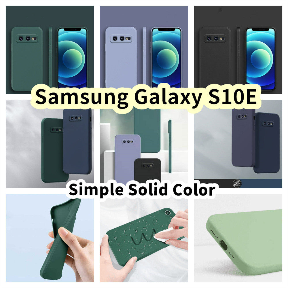 For Samsung Galaxy S10E Cover Drop and wear resistant Silicone Full Case Classic Simple Solid Color Phone Case Cover