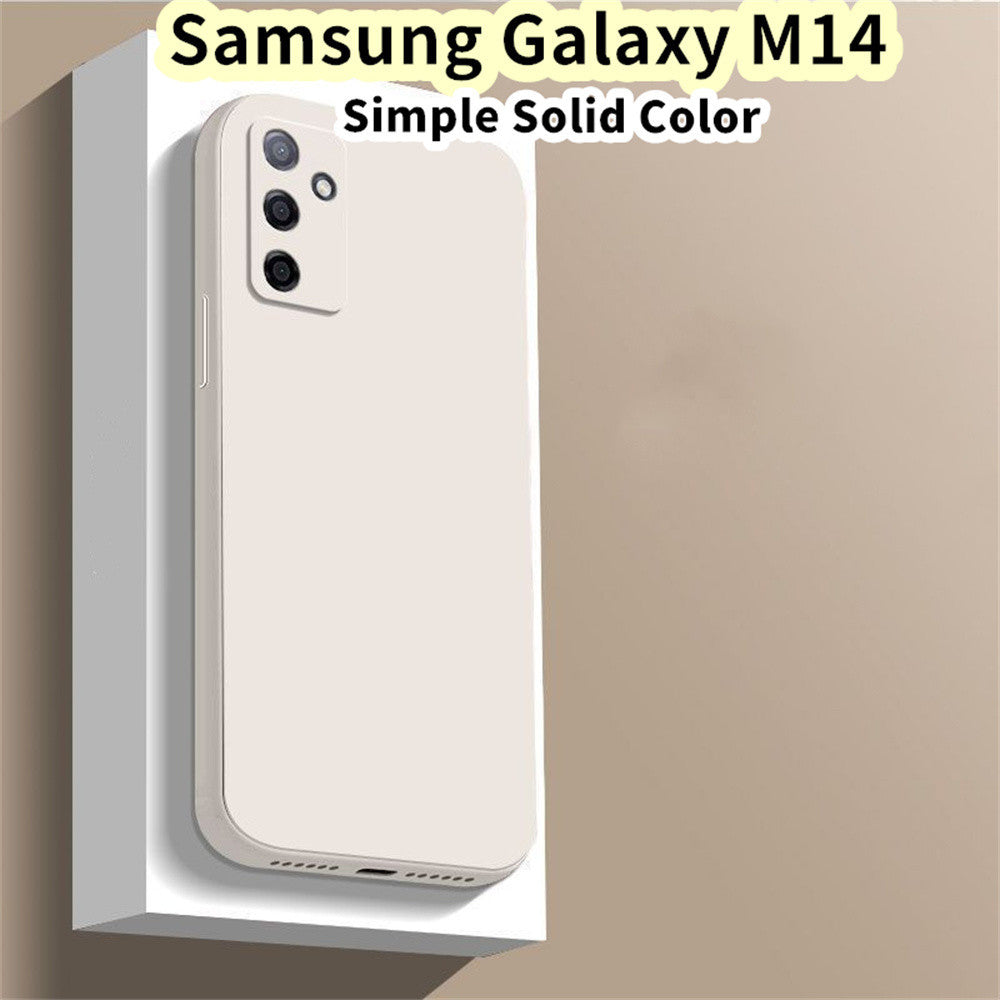 For Samsung Galaxy M14 Cover Drop and wear resistant Silicone Full Case Classic Simple Solid Color Phone Case Cover