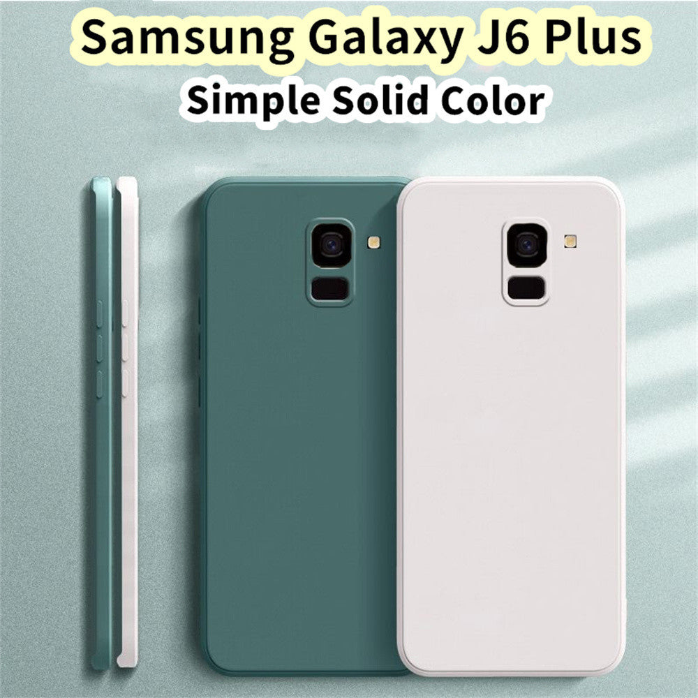For Samsung Galaxy J6 Plus Cover Drop and wear resistant Silicone Full Case Classic Simple Solid Color Phone Case Cover