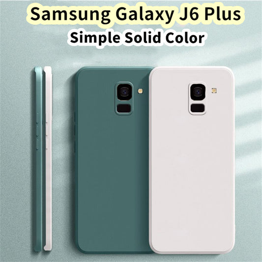 For Samsung Galaxy J6 Plus Cover Drop and wear resistant Silicone Full Case Classic Simple Solid Color Phone Case Cover