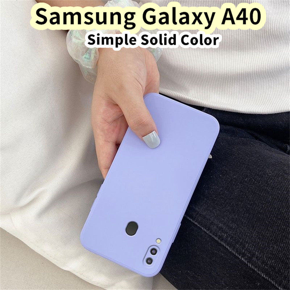 For Samsung Galaxy A40 Cover Drop and wear resistant Silicone Full Case Classic Simple Solid Color Phone Case Cover