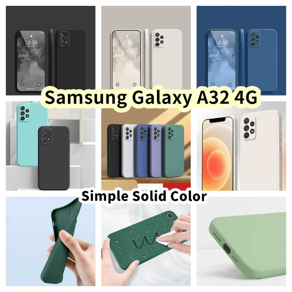For Samsung Galaxy A32 4G Cover Drop and wear resistant Silicone Full Case Classic Simple Solid Color Phone Case Cover
