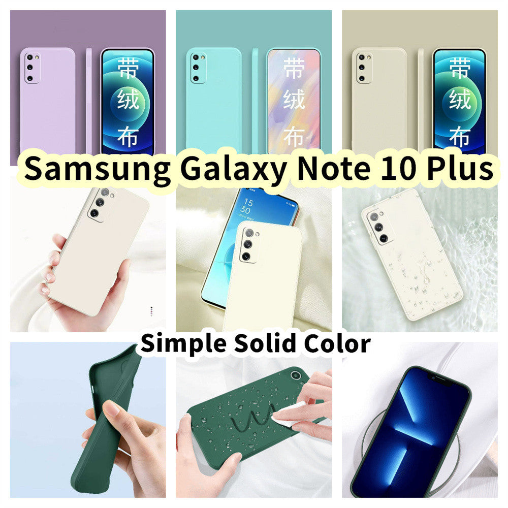 For Samsung Galaxy Note 10 Plus Cover Drop and wear resistant Silicone Full Case Classic Simple Solid Color Phone Case Cover