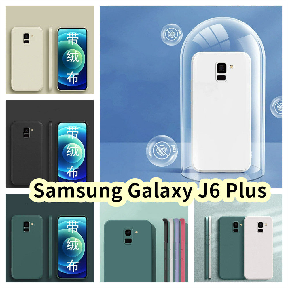For Samsung Galaxy J6 Plus Cover Drop and wear resistant Silicone Full Case Classic Simple Solid Color Phone Case Cover