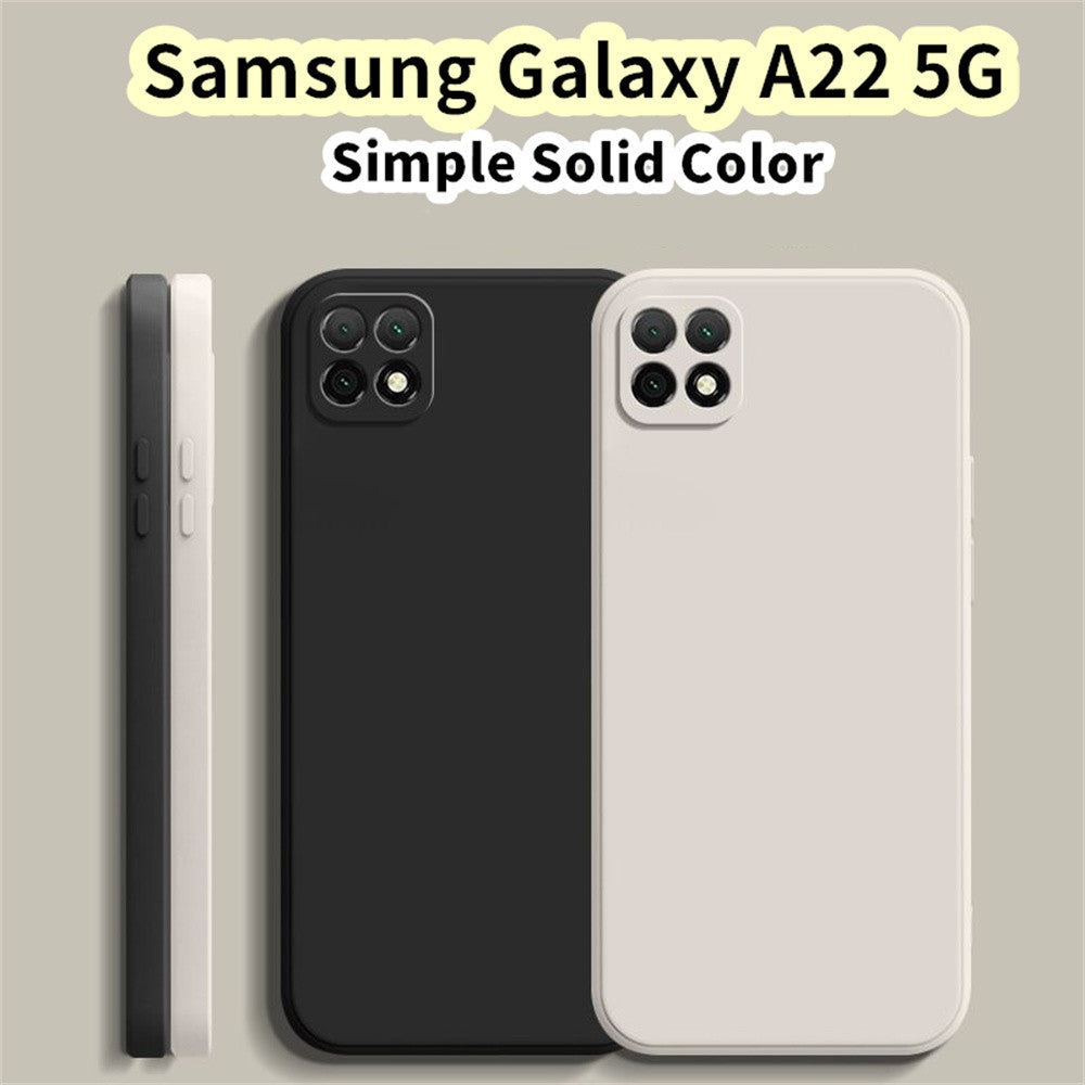 For Samsung Galaxy A22 5G Cover Drop and wear resistant Silicone Full Case Classic Simple Solid Color Phone Case Cover