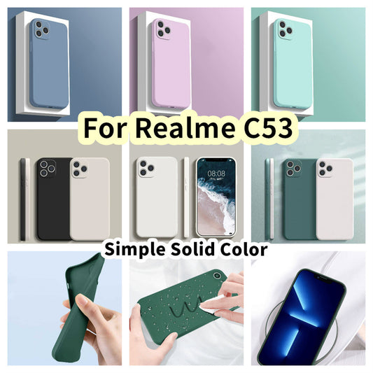 For Realme C53 Cover Drop and wear resistant Silicone Full Case Classic Simple Solid Color Phone Case Cover