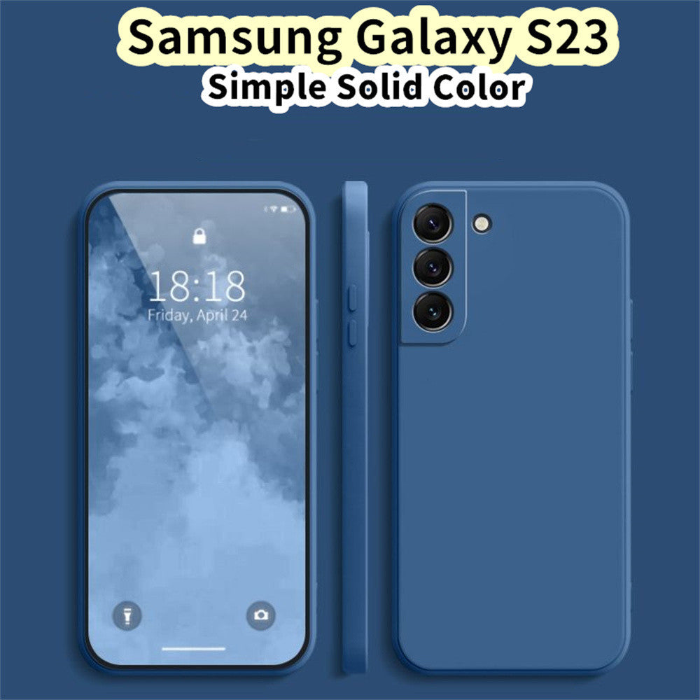 For Samsung Galaxy S23 Cover Drop and wear resistant Silicone Full Case Classic Simple Solid Color Phone Case Cover