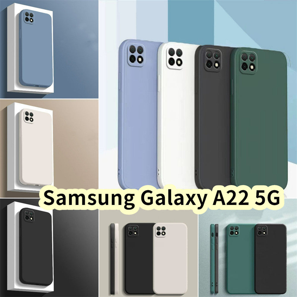For Samsung Galaxy A22 5G Cover Drop and wear resistant Silicone Full Case Classic Simple Solid Color Phone Case Cover