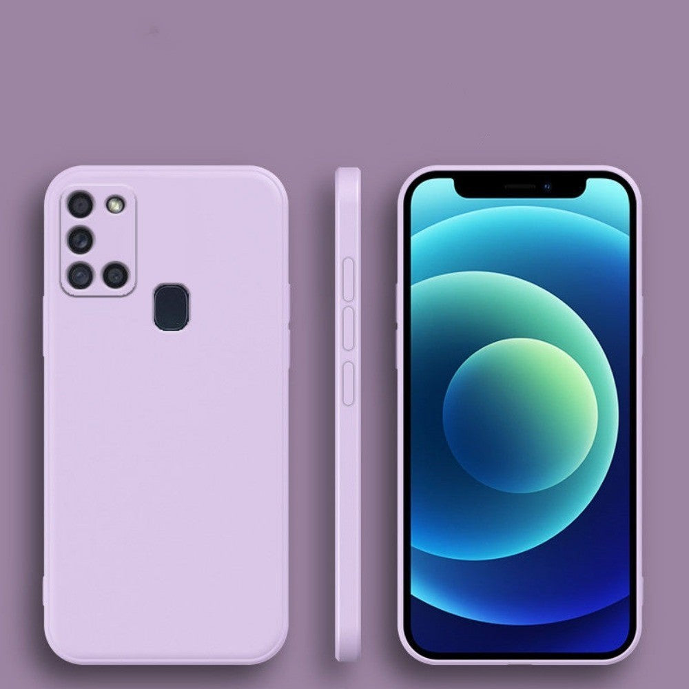 For Samsung Galaxy A21S Cover Drop and wear resistant Silicone Full Case Classic Simple Solid Color Phone Case Cover