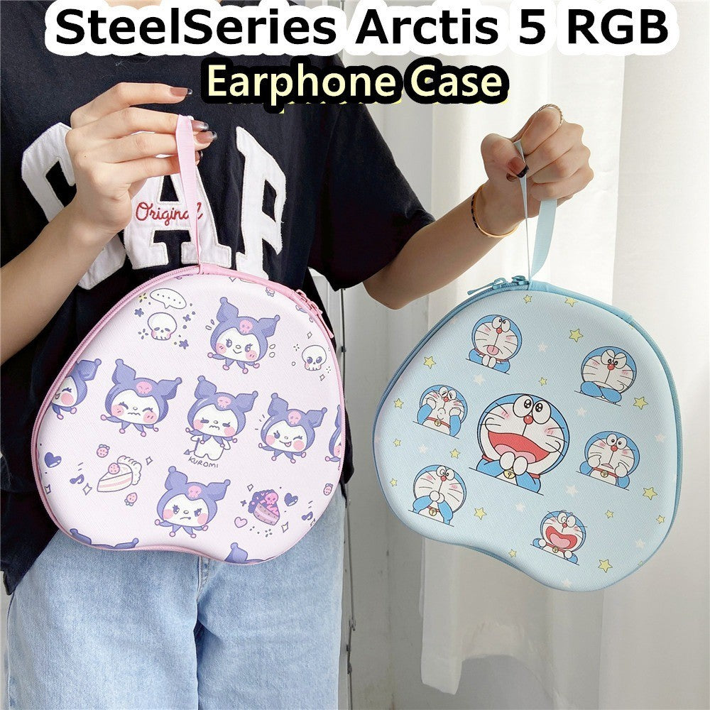 For SteelSeries Arctis 5 RGB Headphone Case Cartoon Creative Patterns Headset Earpads Storage Bag Casing Box