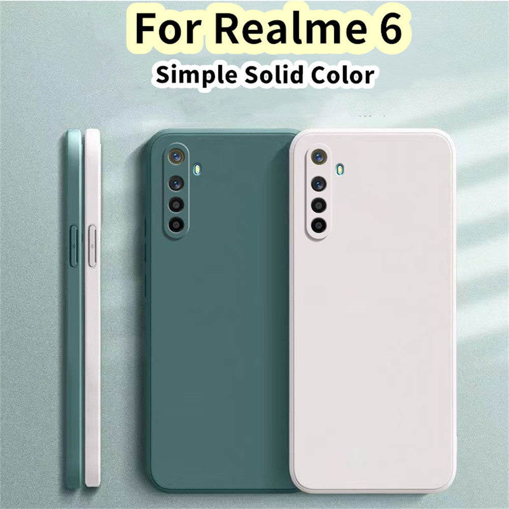 For Realme 6 Cover Drop and wear resistant Silicone Full Case Classic Simple Solid Color Phone Case Cover