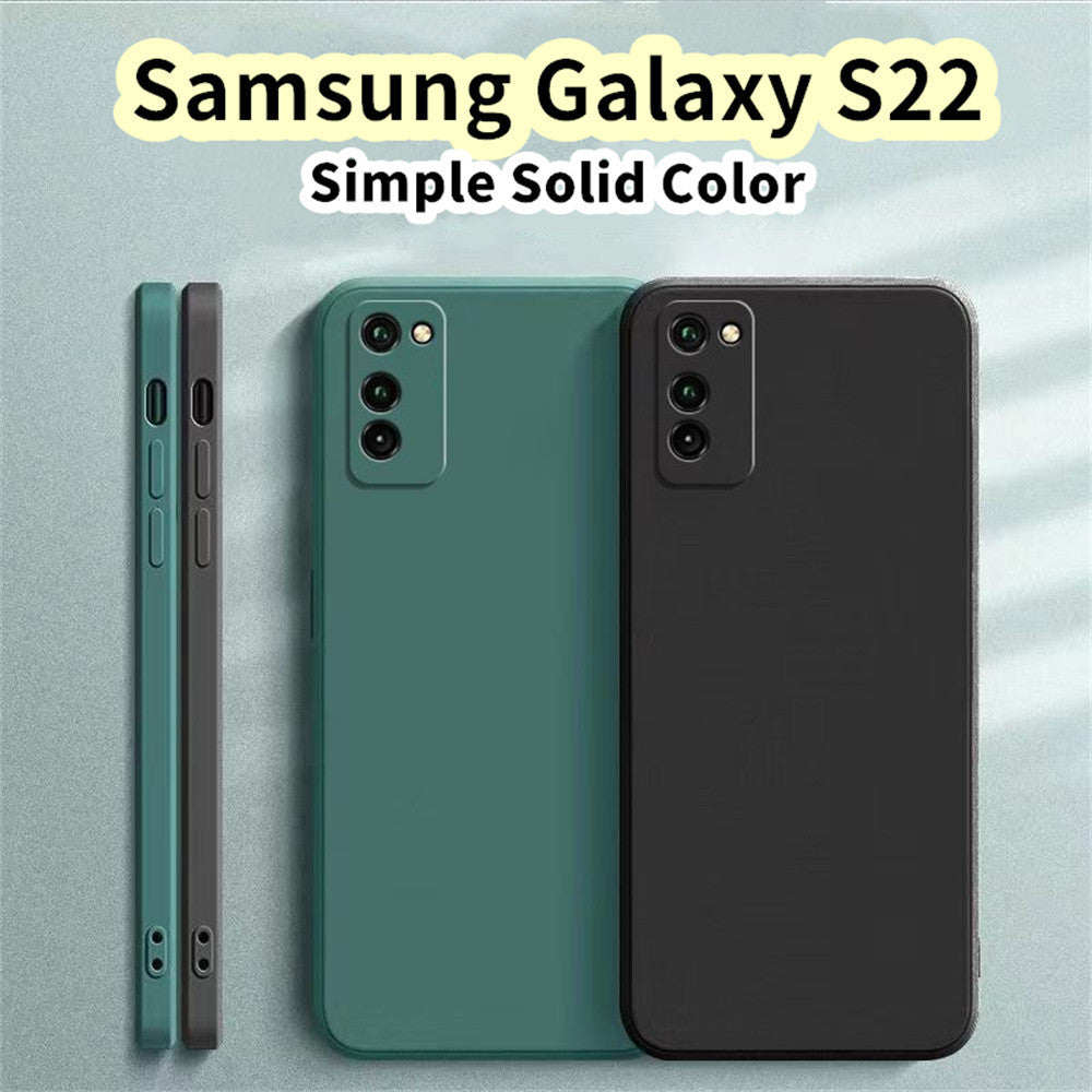 For Samsung Galaxy S22 Cover Drop and wear resistant Silicone Full Case Classic Simple Solid Color Phone Case Cover