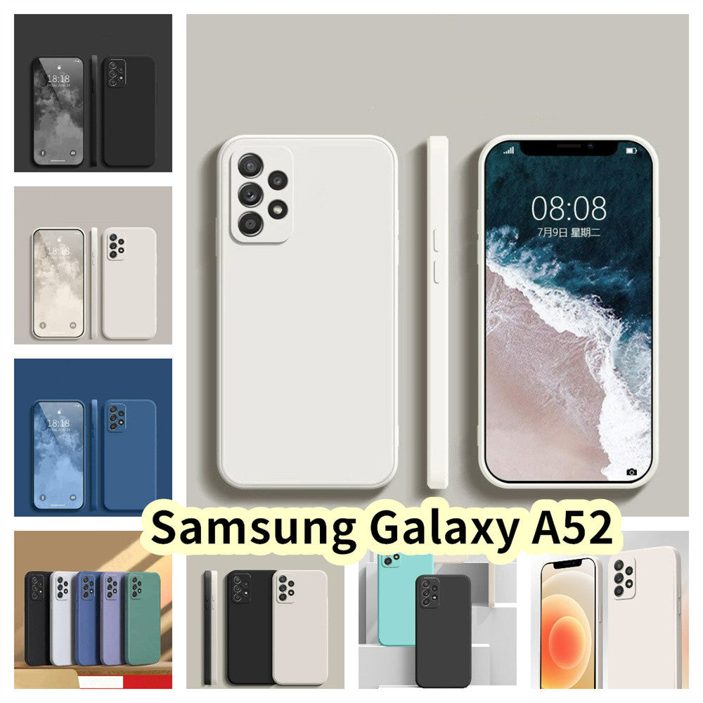 For Samsung Galaxy A52 Cover Drop and wear resistant Silicone Full Case Classic Simple Solid Color Phone Case Cover