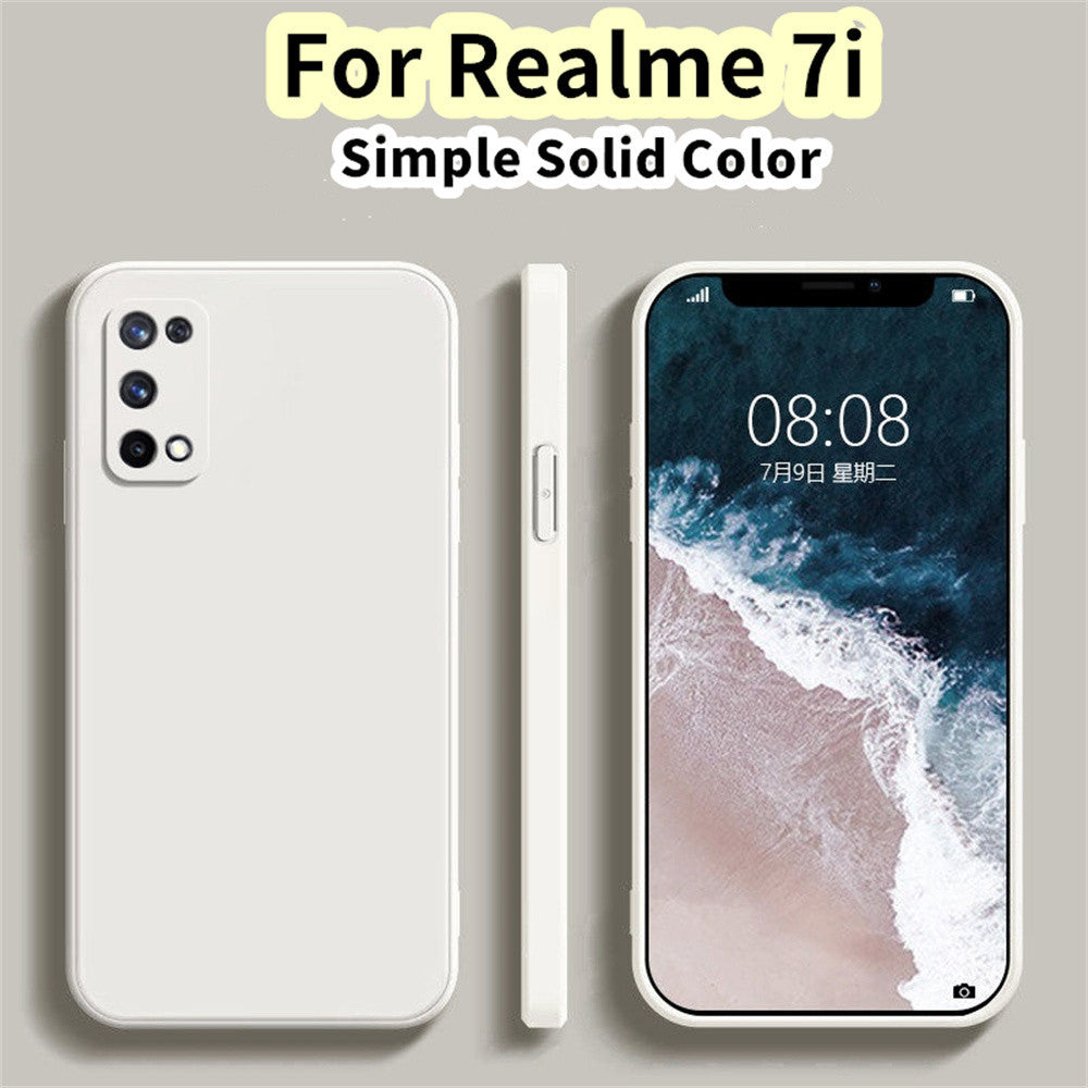 For Realme 7i Cover Drop and wear resistant Silicone Full Case Classic Simple Solid Color Phone Case Cover