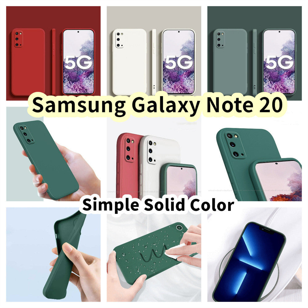 For Samsung Galaxy Note 20 Cover Drop and wear resistant Silicone Full Case Classic Simple Solid Color Phone Case Cover