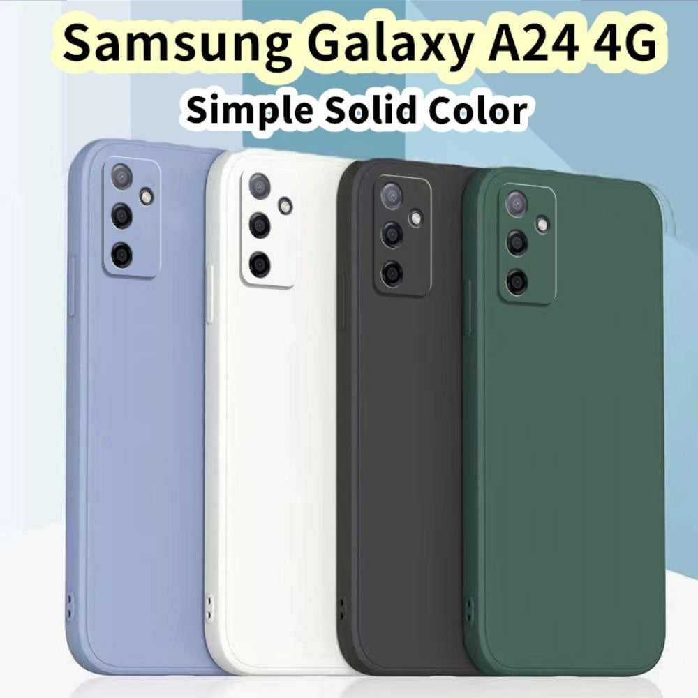For Samsung Galaxy A24 4G Cover Drop and wear resistant Silicone Full Case Classic Simple Solid Color Phone Case Cover