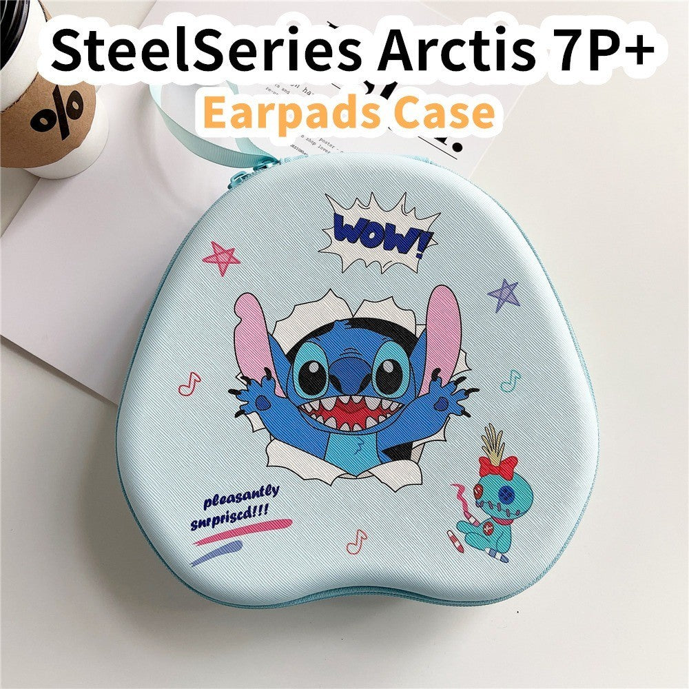 For SteelSeries Arctis 7P+ Headphone Case Cartoon Creative Patterns Headset Earpads Storage Bag Casing Box