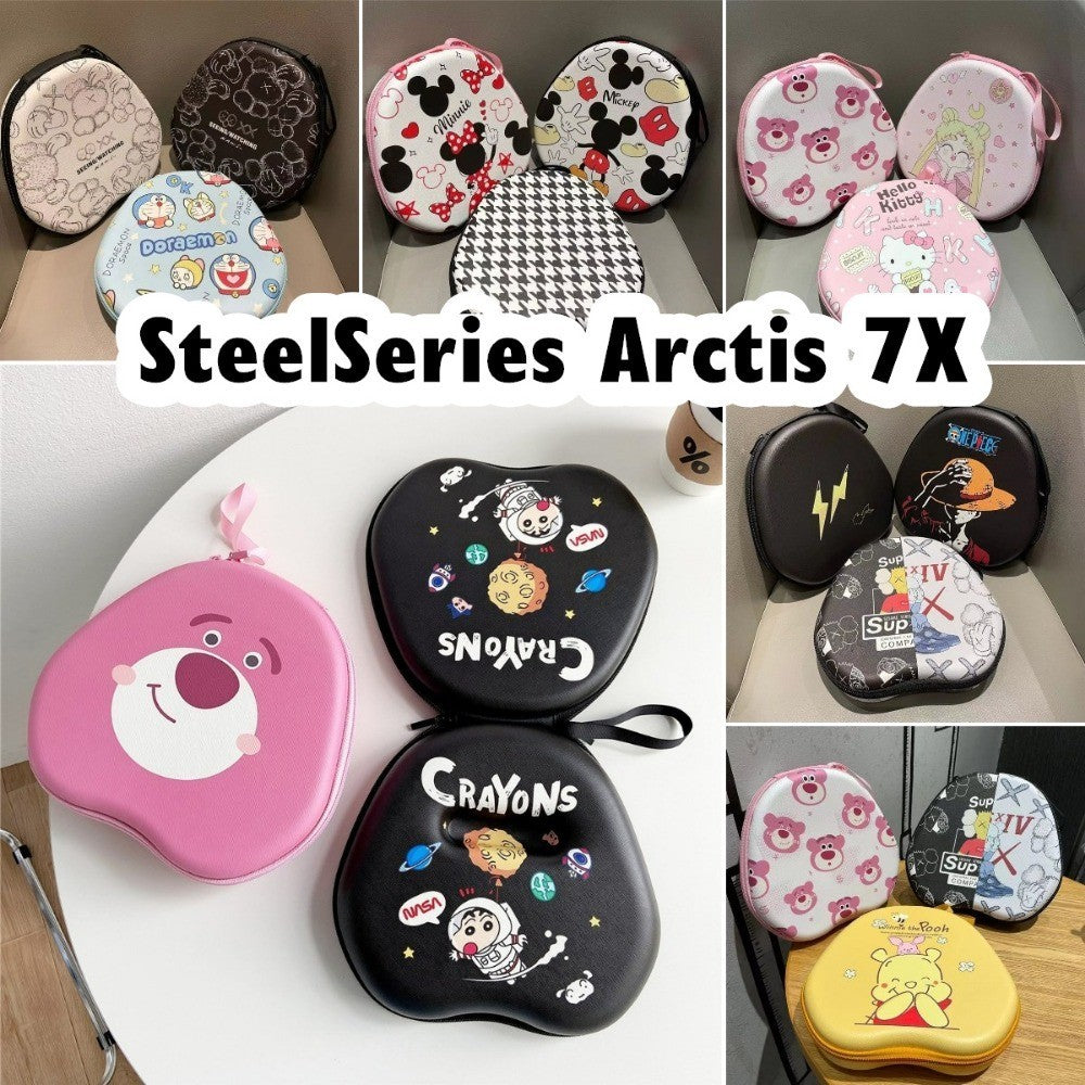 For SteelSeries Arctis 7X Headphone Case Cartoon Creative Patterns Headset Earpads Storage Bag Casing Box