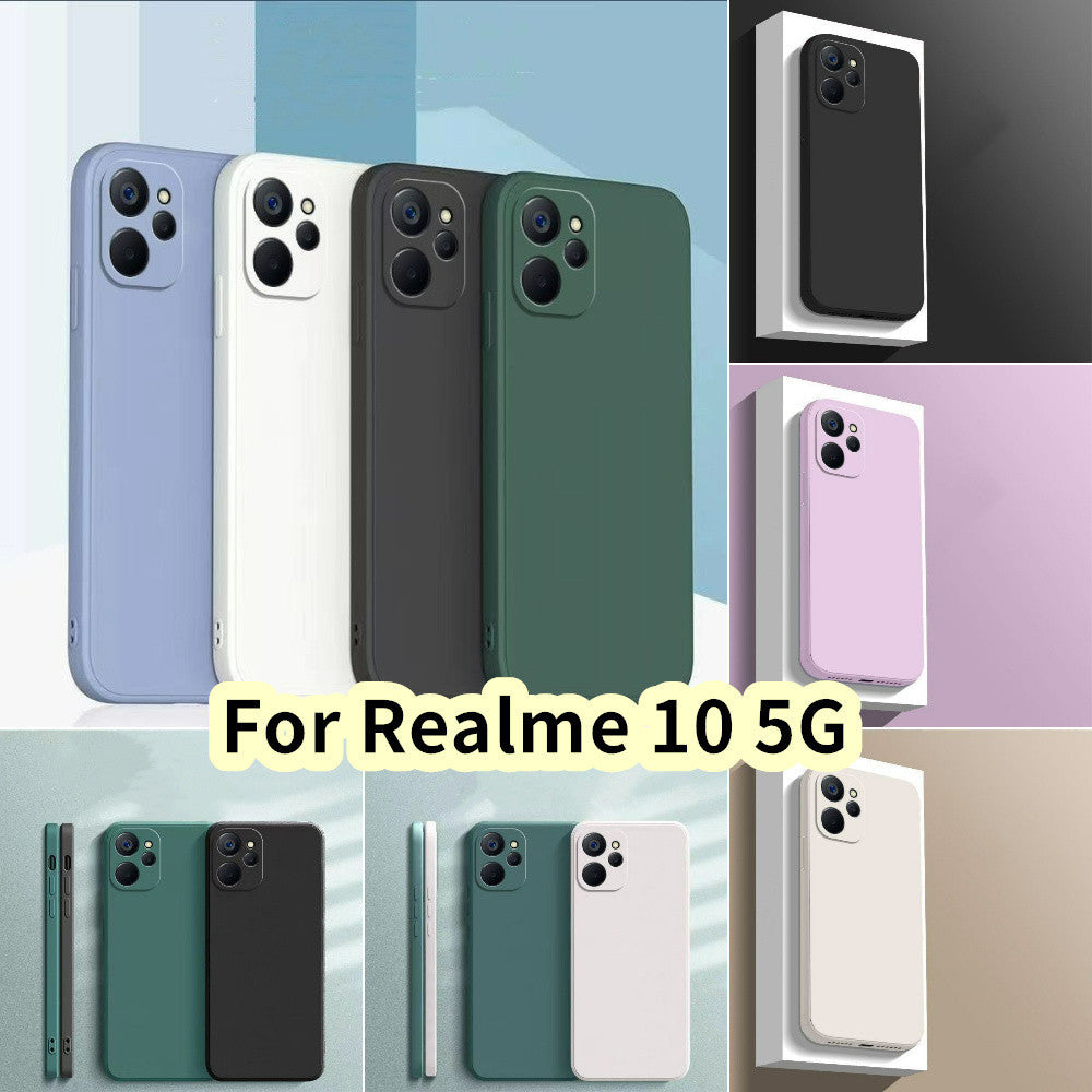 For Realme 10 5G Cover Drop and wear resistant Silicone Full Case Classic Simple Solid Color Phone Case Cover