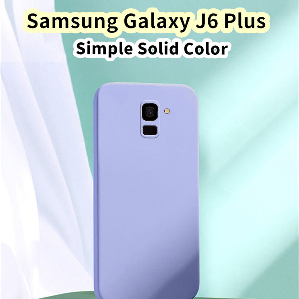 For Samsung Galaxy J6 Plus Cover Drop and wear resistant Silicone Full Case Classic Simple Solid Color Phone Case Cover