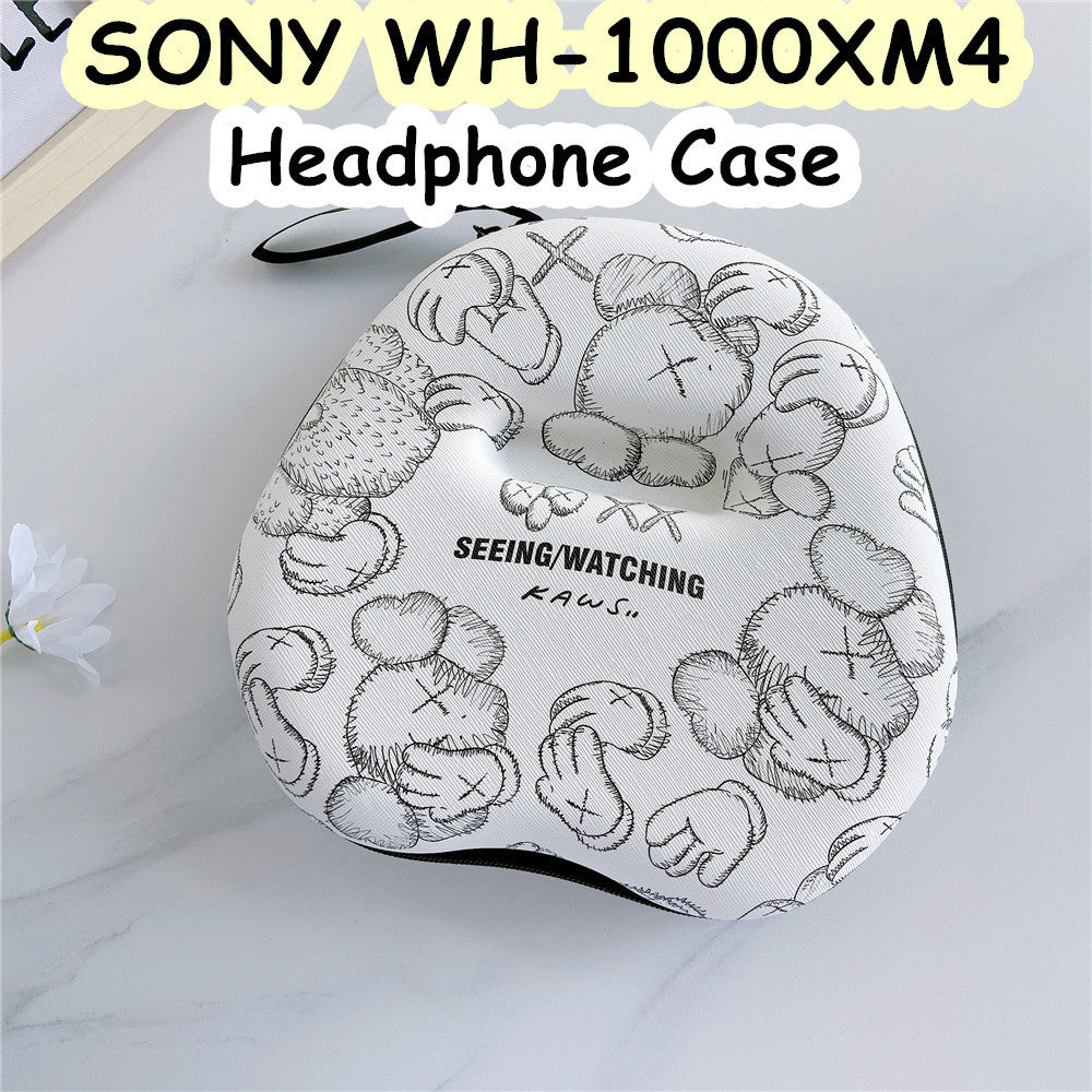 For SONY WH-1000XM4 Headphone Case Cartoon Creative Patterns Headset Earpads Storage Bag Casing Box