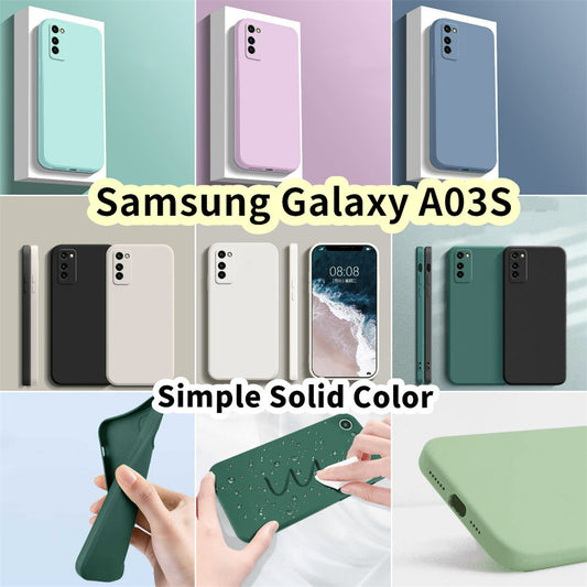 For Samsung Galaxy A03S Cover Drop and wear resistant Silicone Full Case Classic Simple Solid Color Phone Case Cover