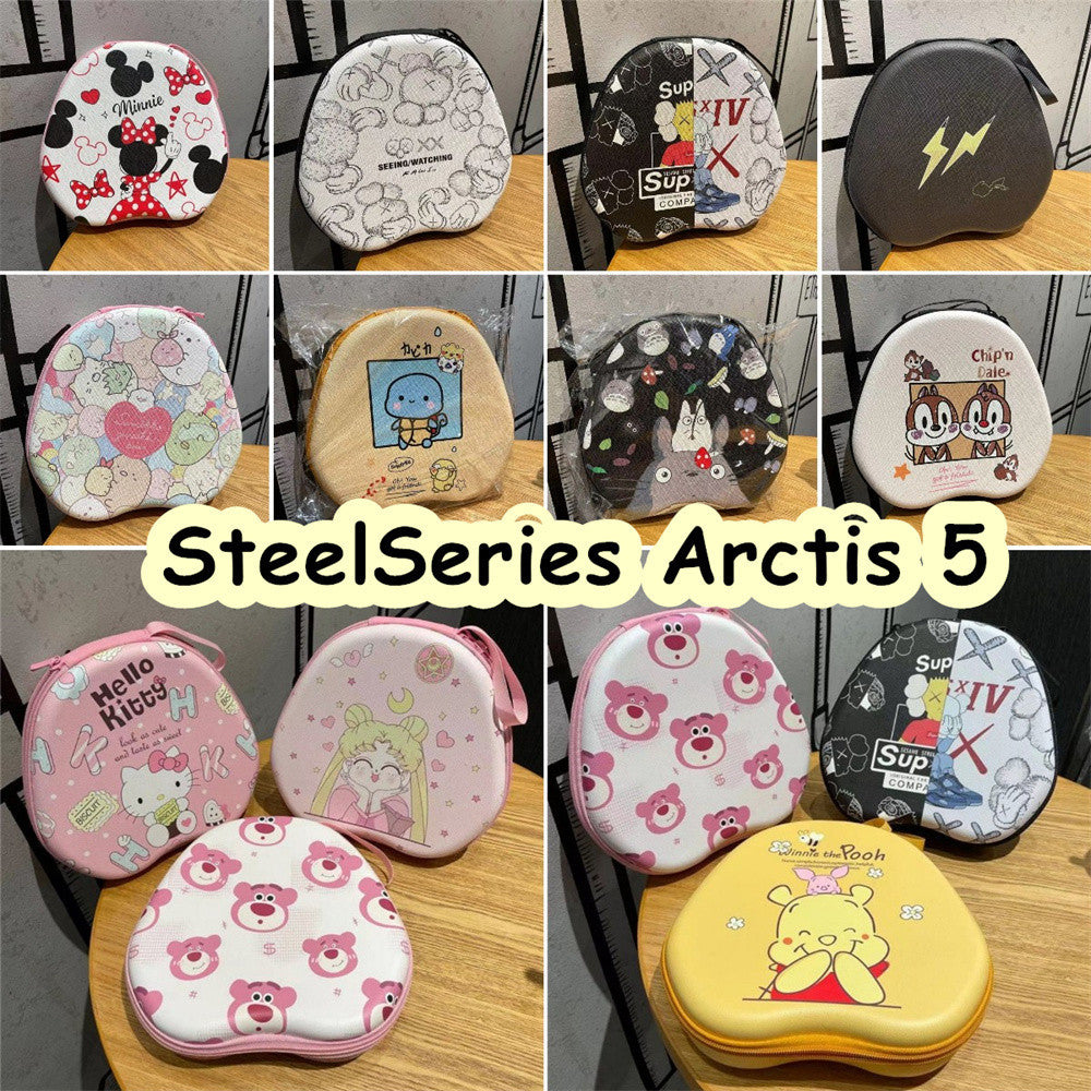 For SteelSeries Arctis 5 Headphone Case Cartoon Creative Patterns Headset Earpads Storage Bag Casing Box