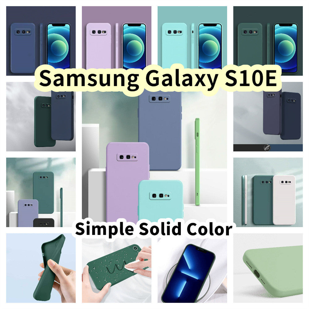 For Samsung Galaxy S10E Cover Drop and wear resistant Silicone Full Case Classic Simple Solid Color Phone Case Cover