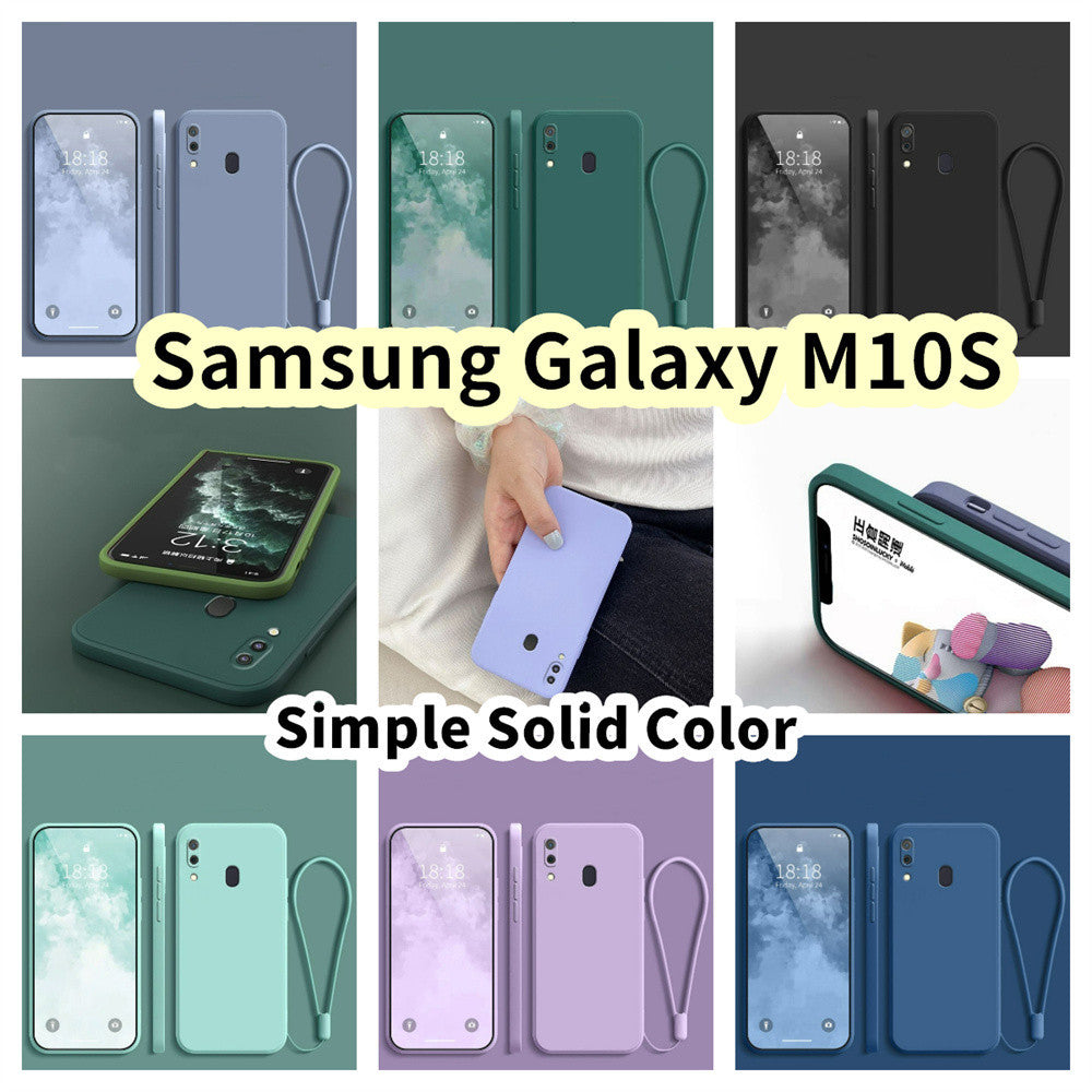 For Samsung Galaxy M10S Cover Drop and wear resistant Silicone Full Case Classic Simple Solid Color Phone Case Cover