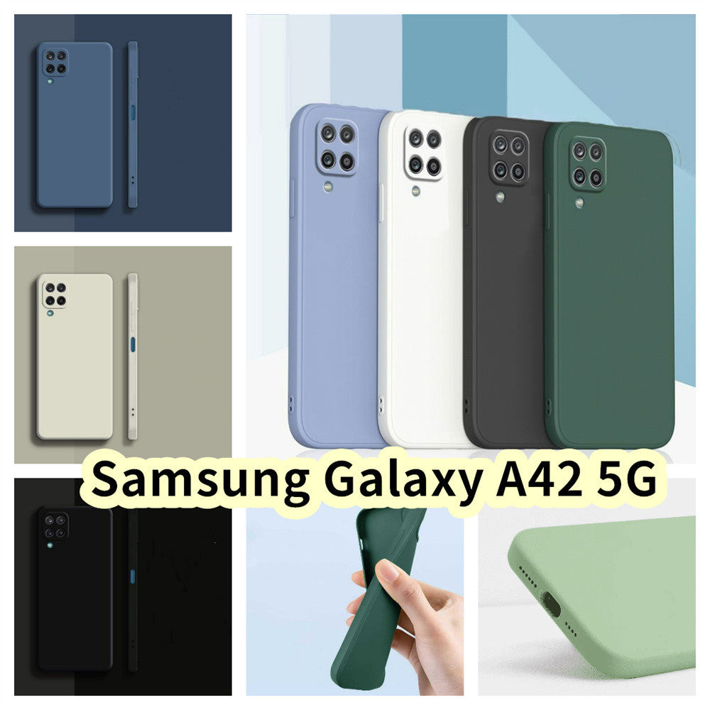 For Samsung Galaxy A42 5G Cover Drop and wear resistant Silicone Full Case Classic Simple Solid Color Phone Case Cover