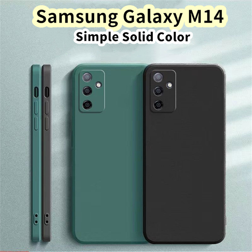 For Samsung Galaxy M14 Cover Drop and wear resistant Silicone Full Case Classic Simple Solid Color Phone Case Cover
