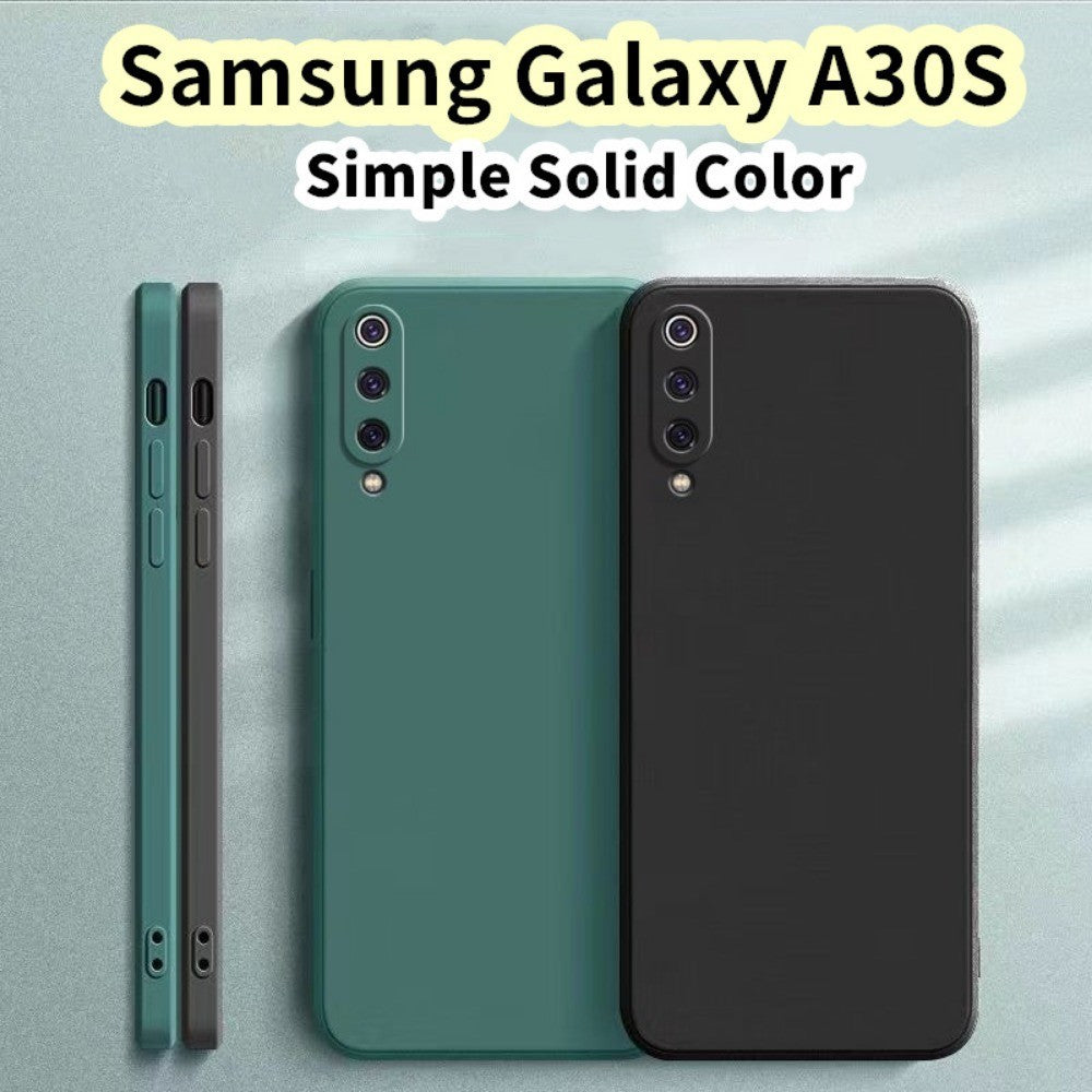 For Samsung Galaxy A30S Cover Drop and wear resistant Silicone Full Case Classic Simple Solid Color Phone Case Cover