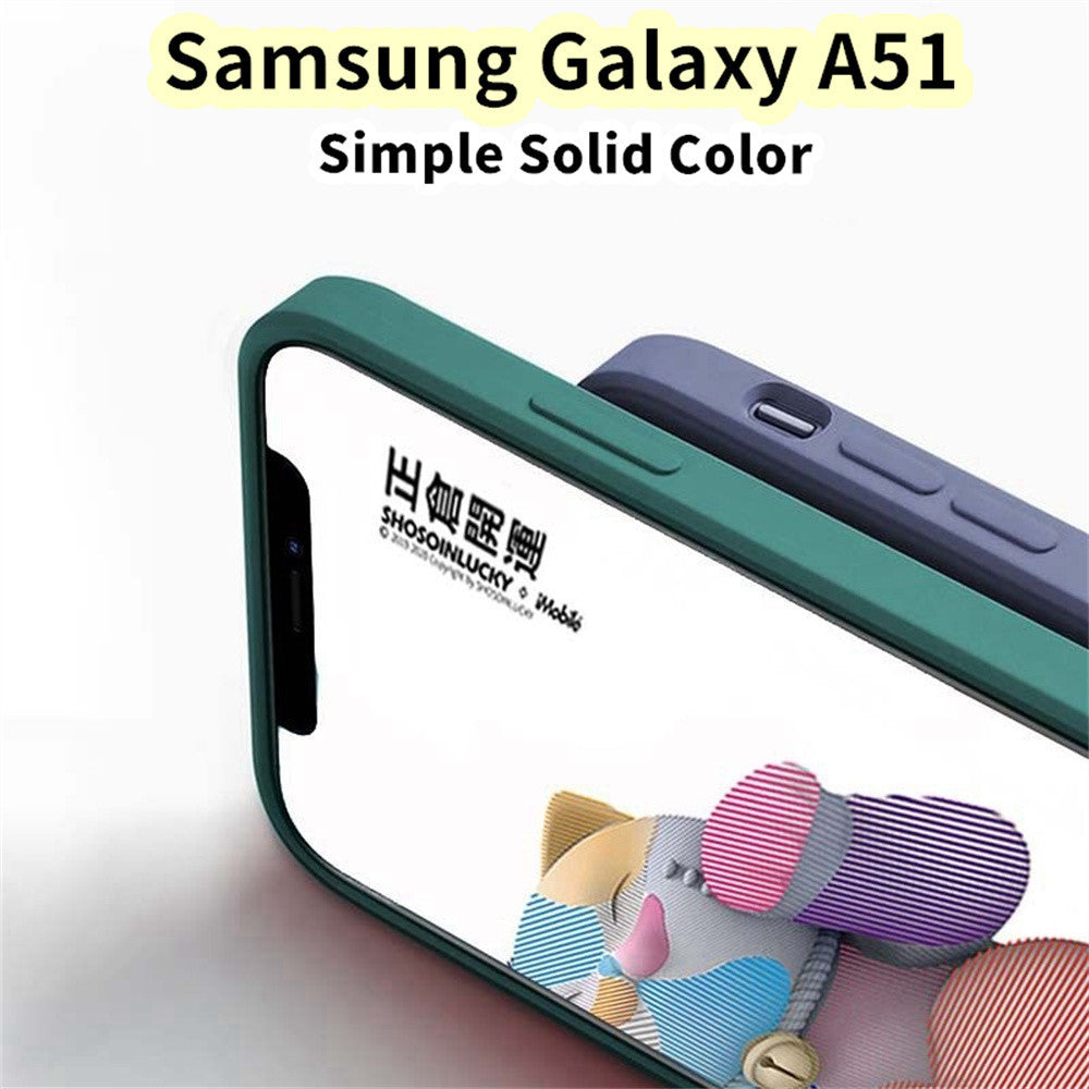 For Samsung Galaxy A51 Cover Drop and wear resistant Silicone Full Case Classic Simple Solid Color Phone Case Cover
