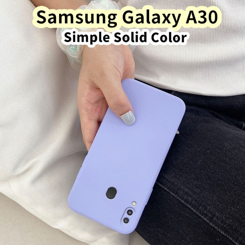 For Samsung Galaxy A30 Cover Drop and wear resistant Silicone Full Case Classic Simple Solid Color Phone Case Cover