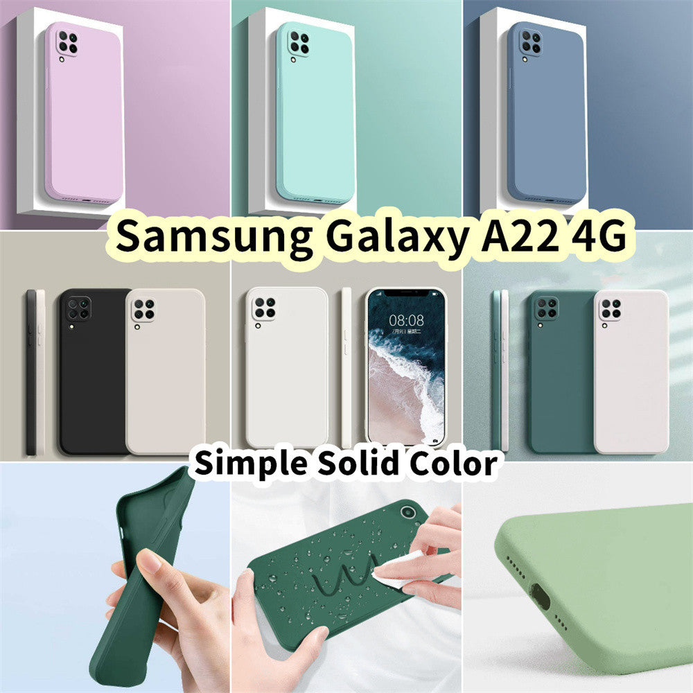 For Samsung Galaxy A22 4G Cover Drop and wear resistant Silicone Full Case Classic Simple Solid Color Phone Case Cover