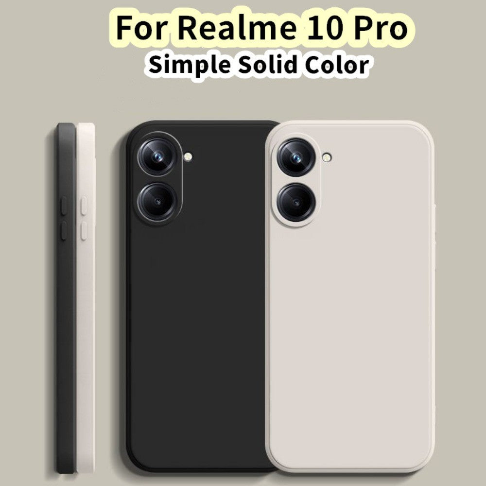 For Realme 10 Pro Cover Drop and wear resistant Silicone Full Case Classic Simple Solid Color Phone Case Cover