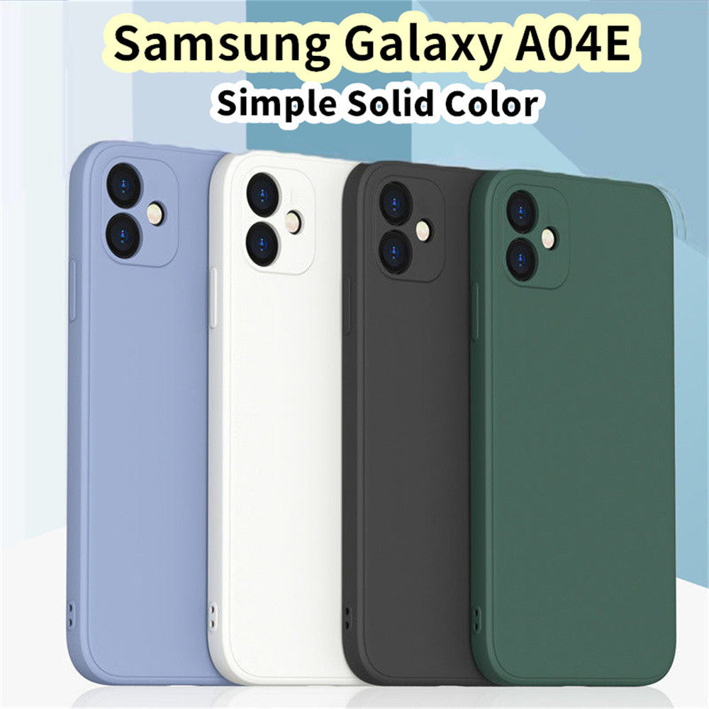 For Samsung Galaxy A04E Cover Drop and wear resistant Silicone Full Case Classic Simple Solid Color Phone Case Cover